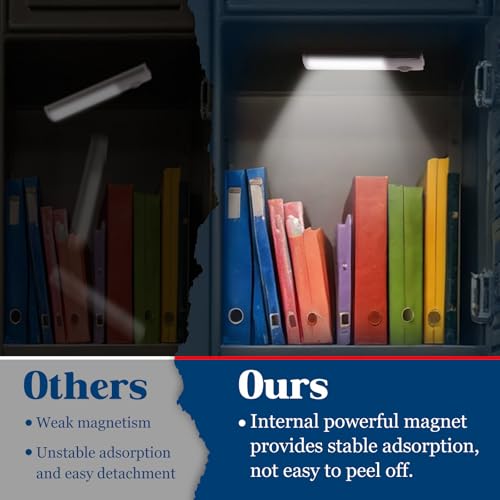 Image of 2 Pack Magnetic Locker Light,LED Motion Sensor Cabinet Light with 3 Color Temps for Dorm Room,Portable School Locker Decorations Accessories Closet Lights for Girls