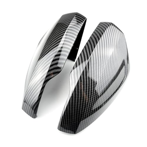 PuRoxx ABS Carbon Fiber Car Side Rear View Rearview Mirror Cover Replacement，Compatible For VW Polo Mk6 AW GTI 2018-2020