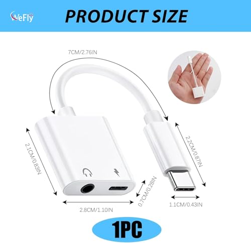Image of USB C to 3.5mm Headphone and Charger Adapter, Type C to Aux Jack Dongle Cable Cord with PD Fast Charging for 1Ph /one 15 /16 /17 Pro /Max /Plus, SAMS /ung Gal /axy S22 /S23 /S24 ULT /ra (Type-c 3.5mm)