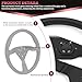 Fanower 13.5inch 345mm Racing Steering Wheel,Black Lychee Pattern Microfiber Leather,3 Spokes with Matte Black Aluminum Alloy, Anti-Slip, 6 Bolt Pattern,for Cars, Go Kart,Golf Carts,Racing