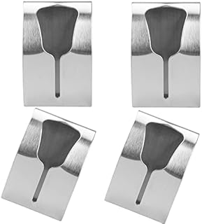 4Pcs Self Adhesive Tea Towel Hook Rack Metal Towel Holders, Stainless Steel Hand Towel Hook for Bathroom Kitchen, Wall Mount Hook Bath Towel Hook Metal Towel Hanger No Drilling Required