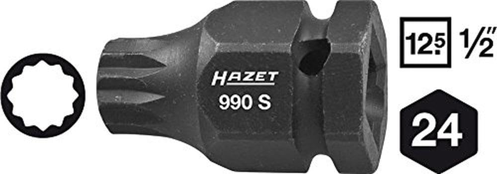Hazet 990S-16 M16 XZN 1/2" Square Impact Screwdriver Socket