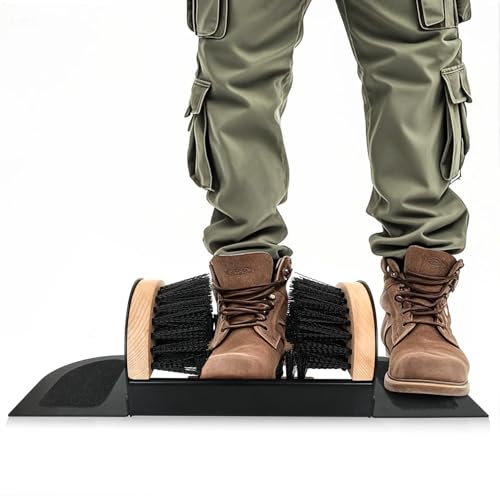 MAXIMILIAN Boot Scraper Outdoor Shoe Brush with Flaps Boot Scrubber Cleaning Heavy-Duty Shoe Cleaner Footwear Cleaning Tool for Mud, Dirt, and Snow