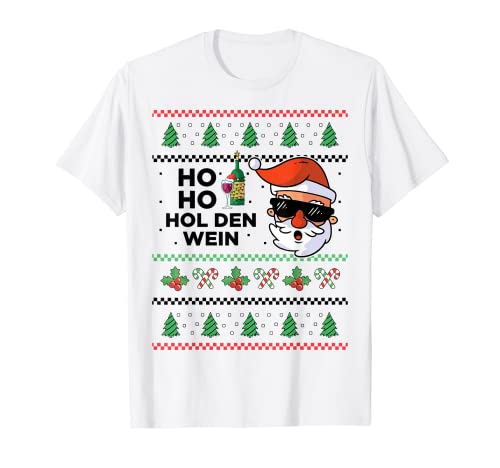 HO HO HOL DEN WIN Christmas XMAS Santa Vino Fun Camiseta