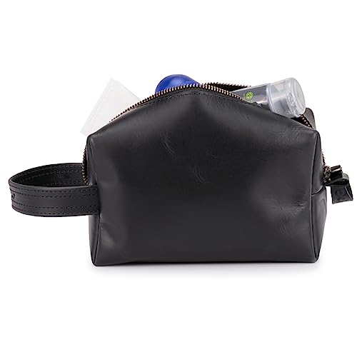 Necessaire Masculina Feminina Couro Legitimo Porta Objetos (PRETO)