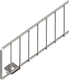 SSWBasics Chrome Gondola Shelving Accessories - 3 x 35 ½ Inch Wire Shelf Guard Rail - Sturdy Shelf Fence for Pegboard/Gondola Displays
