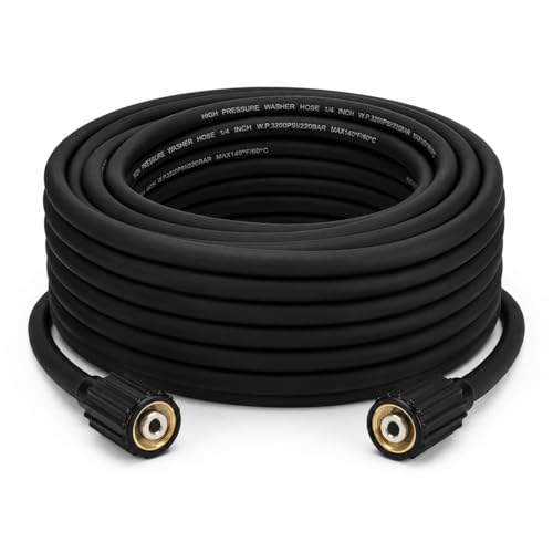Pressure Washer Hose 50 ft x 1/4 Inch, 3200 PSI, M22 14mm by FEVONE - Used condition - US$16.55