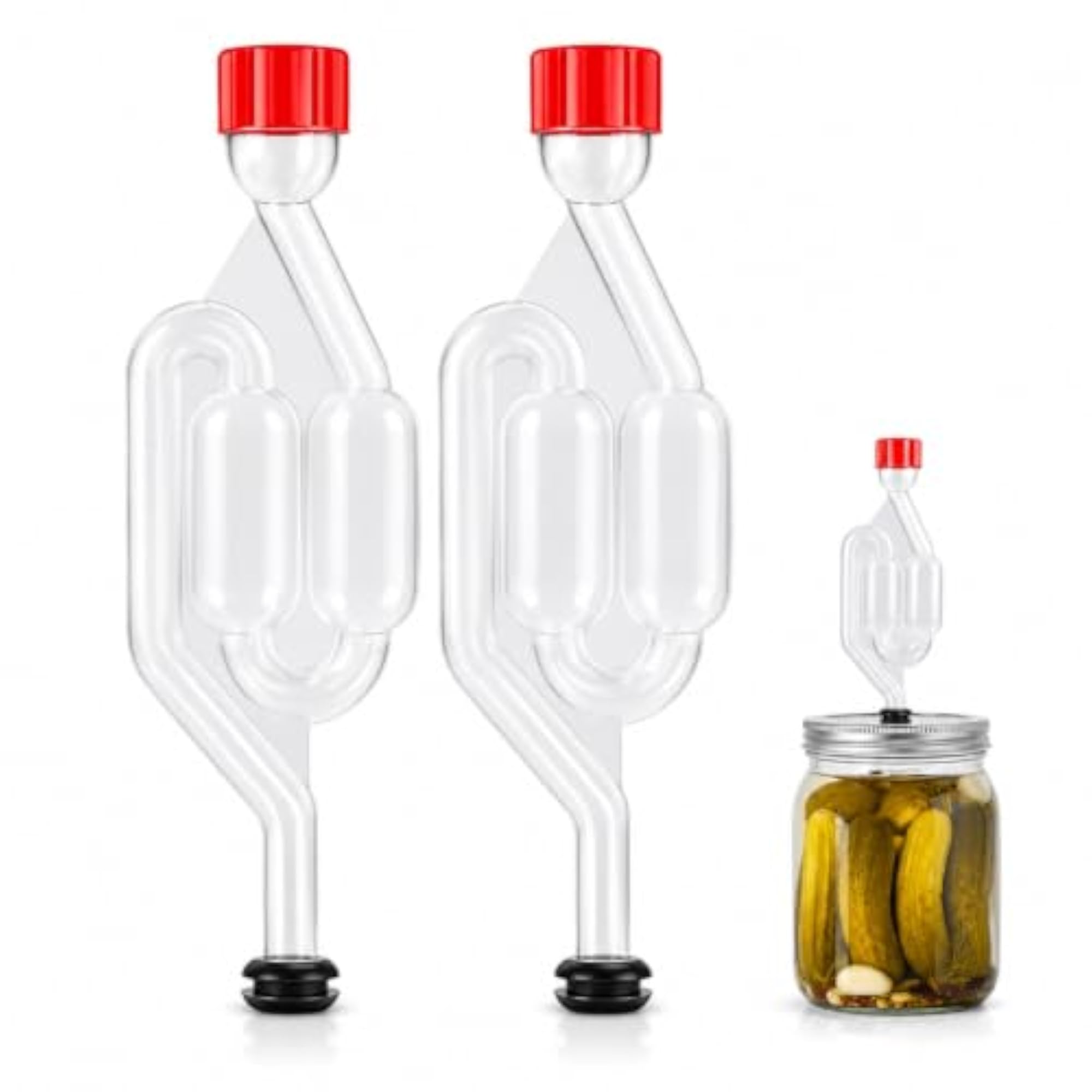 Fermentation Airlock Kit, 2-Piece Brewing Valve for Wine Making