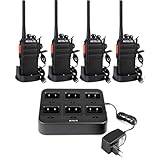 Retevis RT24 Plus Funkgeräte, RT24 Ladestation, PMR Walkie Talkie IPx4 Wetterschutz Handfunkgerät Professionell, Lizenzfrei Walkie Talkie 4er Set mit Headset