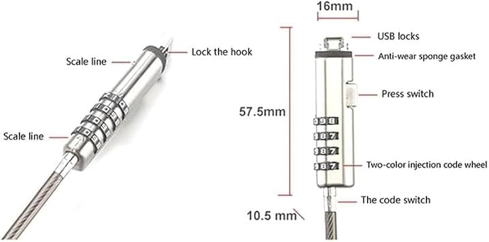 Amazon.co.jp: パソコン用 ワイヤーロック セキュリティ 盗難対策 USB