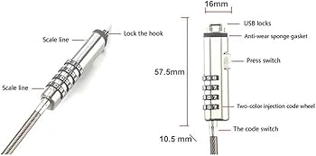 Amazon.co.jp: パソコン用 ワイヤーロック セキュリティ 盗難対策 USB