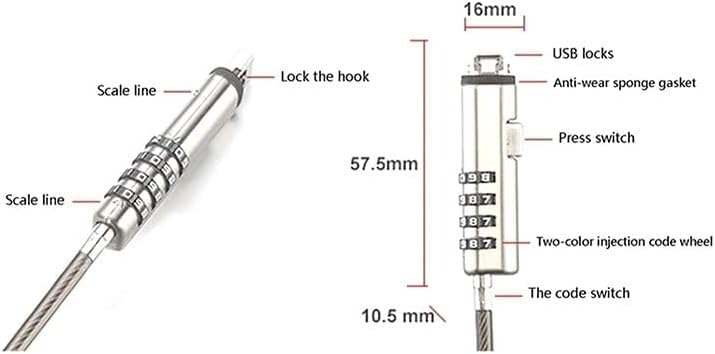 Amazon.co.jp: パソコン用 ワイヤーロック セキュリティ 盗難