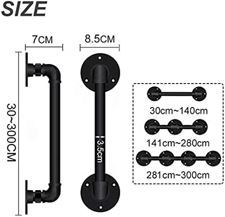 Stair Handrail Bracket Industrial Black Safety Support Non-Slip Stair Banister Elderly Children Safty Railing Rail Support Kit - Black Metal Wrought Iron (9ft/270cm) — 사진 2