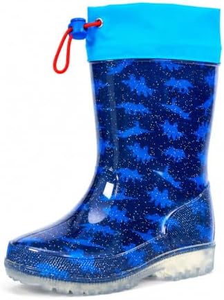 YAAMOO Gummistiefel Kinder, Regenstiefel Kinder, Gummistiefel Jungen, Kinder Gummistiefel mit Schnürzug, Wasserdicht, Anti-Rutsch Sohle
