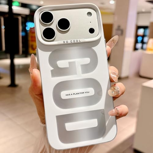 HYUEKOKO "GOD HAS A Plan for You Phone Case for iPhone 17 Pro Max, Cute Fashion Letter Print Aesthetics Design Simple Case, Soft TPU Slim Shockproof Cover for Girls Women and Men - White by HYUEKOKO - Used condition - Image 2