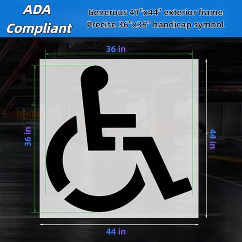 36’’x36’’ Handicap Parking Stencil for Painting, ADA Compliant, Reusable Silicone Handicap line Stencil kit for Parking lot by RoadAlchemist - Image 3