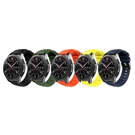 TiMOVO Band Compatible with Samsung Gear S3 Frontier/Galaxy Watch 3 45mm, Soft Silicone Strap fit S3 Classic/Watch 46mm/Huawei Watch GT2 Pro/GT 2e/GT 46mm/GT2 46mm/Ticwatch pro 3/S2/E2 - Multi Color B