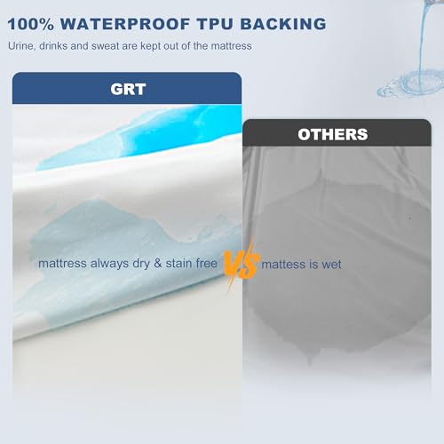 Image of GRT 2 Pack Twin XL Mattress Protector Waterproof, Breathable & Noiseless Waterproof Mattress Protector Fitted Deep Pocket from 5 inch to 19 inch, Smooth XL Twin Bed Mattress Cover Machine Washable