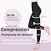Wegitcs Compression Pantyhose for Women & Men, 2 Pairs Footless 20-30mmHg Medical Graduated Compression Leggings, Waist High Support Tights, Opaque Stockings for Varicose Veins Edema, Beige&Black 3XL