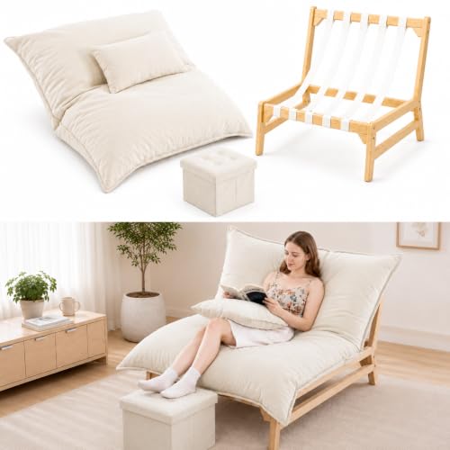 Meulbaty Oversized Chaise Lounge Chair (White A, Oversized)