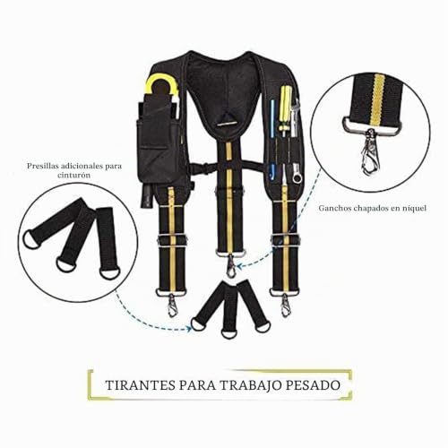 Miniatura 4 de Cinturón Herramientas Tirantes, Tirantes Cinturon Portaherramientas Tirantes De Cinturon De Trabajo Multibolsillos En Forma De Y Suspensor De Cinturón De Herramientas Para Carpintero Electricista