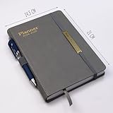 Mid Year Diary 2024-2025 - A5 Week to View, Weekly & Monthly Planner with Leather Cover, Pen Loop, Inner Pocket (Grey) - Image 2