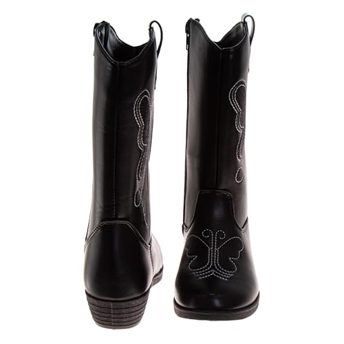 KENSIE GIRL Cowboy Boot Mid Calf - Country Western Shoes Cowgirl Boots for Girls - Onyx 3 Big Kid by KENSIE GIRL - Used condition - Image 4