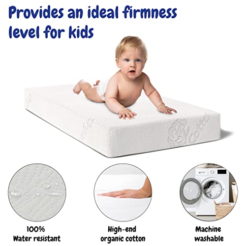 Above Comfort Premium Toddler Mattress– Newborn Crib Mattress – Soft And Lightweight Organic Cotton Classic Crib Mattress – 2-Stage Baby Bed Mattress For Crib With Cover – 38 X 24 X 5-Inch #TOP3