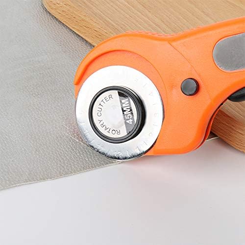 Rotary Cutter, ZoneYan Fabric Cutter with Replacement Blades 45mm, Rolling Cutter with Safety Lock for Quilting, Shearing, Needlework, Patchwork and Paper Craft