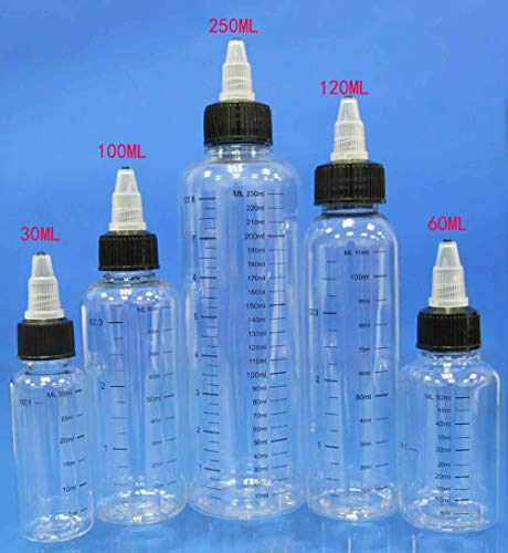 Nanshine Graduated Bottles 10Pcs 30Ml(1Oz) Pet Plastic Pointed Bottles With Twist Top Cap Plastic Graduated Pet Dropper Water Liquid Bottles #TOP5