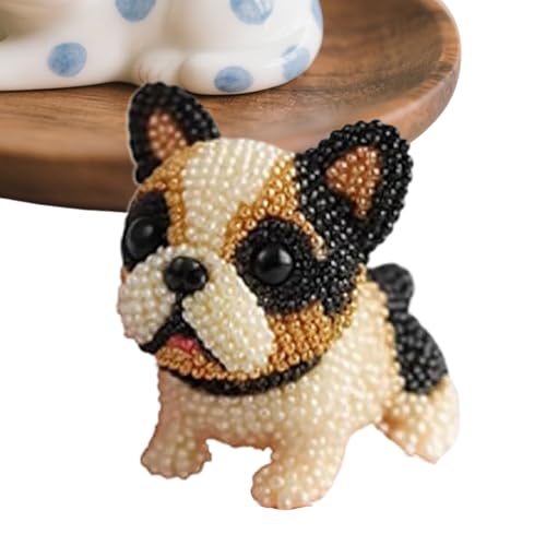 ドッグビーズ刺繍キット - 初心者向け3D犬ビーズ刺繍キット,ホームスタジオやティーンズガールズ女性愛好家のためのクラフトプロジェクトアクセサリー