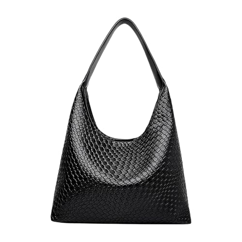 KYSUN Borsa in Pelle Intrecciata di Grande Capacità, Borse Tote da Donna Pelle PU, Borse a Tracolla Hobo, Borsa a Tracolla in PelleIntrecciata da Donna, Borsa a Spalla Donna per Lavoro (Nero)