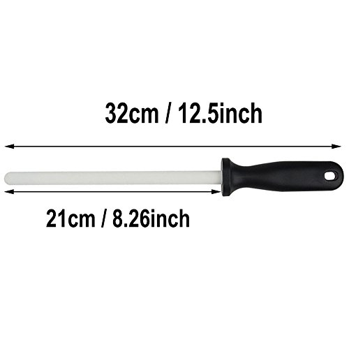 Maymii Total 12" Length 8” Length Ceramic Rod With Handle Knife Sharpener Kitchen Sharpening Stick #TOP4