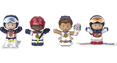 Little People Collector Team Usa Winter Sports Special Edition Set In A Display Gift Package For Adults & Fans, 4 Figures #TOP4