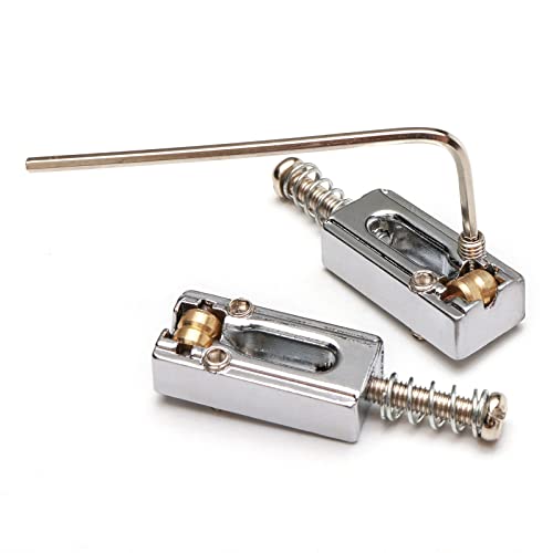 Unxuey Saddle For Electric Guitar, 6 Roller Ball Bridge Saddles For Fender Strat Tele Electric Guitar (6 Pack, Silver) #TOP6