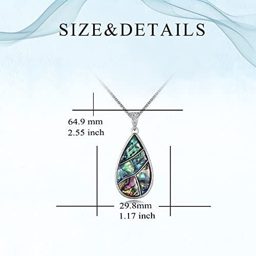 Kzyoye Teardrop Abalone Shell Necklace For Women Stainless Steel Natural Shell Pendant Vintage Jewelry Thanksgiving Christmas Gift For Family Friends #TOP5