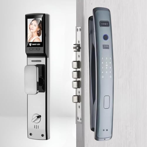 Image of Golens X58 Smart Door Lock with 3D Face Recognition Fingerprint, Mobile App Password, IC Card, Mechanical Key LCD Display Photo Recording & HD Camera Advanced Smart Lock