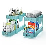 Under Sink Organizers and Storage 2 Pack, ZOMILB Bathroom Organizer 2-Tier Sliding Kitchen Cabinet O