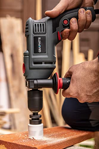 GRAPHITE Schlagbohrmaschine 650W, 13 mm Bohrfutter, Drehzahl 0-3000 U/min, Koffer + 10 Bohrer – Bild 4