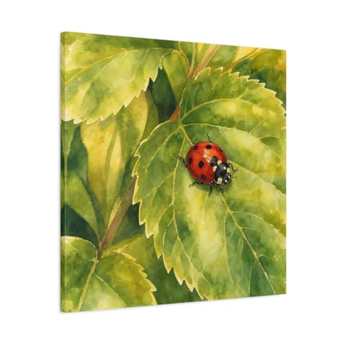 Toile coccinelle rouge et verte grand format pour illuminer la décoration du salon