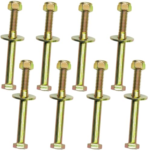 Image of 5 /16 inch x 3 inch Hex Head Bolt by Color Galvanization with Nylon Lock nut and Large Size Washer Assortment Kit,Alloy Steel,Grade 5.(8pcs Pack),by Metalsuberg