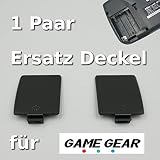 RetroReiZ Batteriefachdeckel für schwarze SEGA Game Gear Konsole - 2 GG Deckel Rechts Links 1 Set