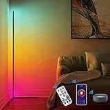  UCMDA Lámpara LED Pie WIFI, Control de Alexa/ Google/ APP/ Control Remoto, Mejora el efecto inteligente RGB, sincronización de música, dormitorio, sala de estar, Navidad, Fiesta (black)