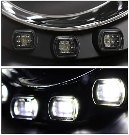 LED DRL Projector Headlights Headlamps Black Compatible with 2006-2010 Volkswagen Beetle