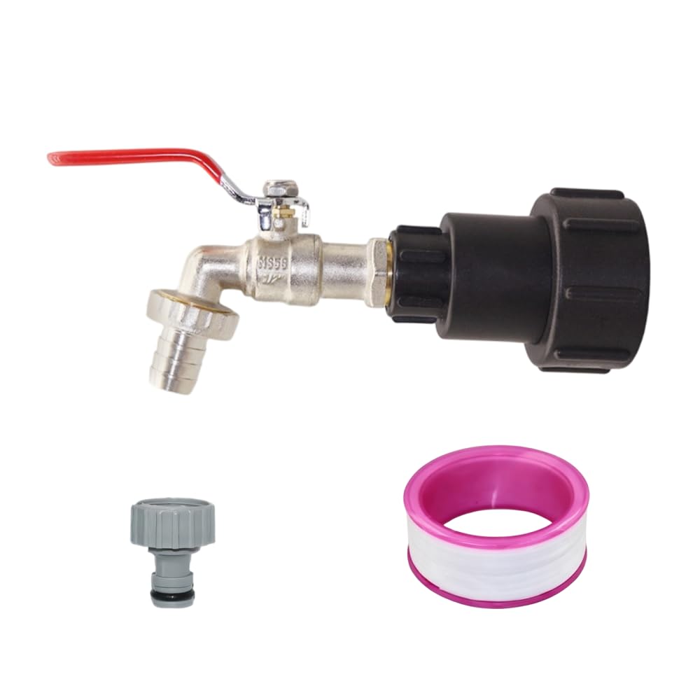 IBC Tank Tap Adapter, S60x6 Threaded Adaptor, Leak Proof Seal Corrosion Resistant Water Butt Tap for Rain Barrel Harvesting, Farm Irrigation