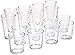 Circleware Pulse Huge 16-Piece Glassware Set of Highball Tumbler Drinking Glasses and Whiskey Cups 8-15.75 oz & 8-12.5 oz for Water, Beer, Juice Ice Tea Beverages, 16pc, Clear