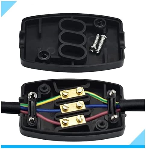 2 Pack 3 Terminal Electrical Junction Box,Cable Connector 13A InLine Junction Box 3 Terminal Join Flex Cable Wire Mains Electrical Joiner