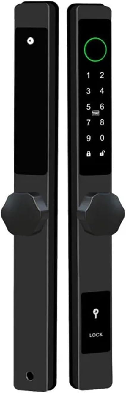 Amazon｜防水 IP66 指紋スライドロック TTLock Bluetooth アルミニウム スマートドアロック APP RFID カード パスワード キーレス 電子ロック(3585 sliding Silver,Right handle)｜ドア周り防犯用品 通販