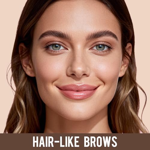 Vevivia Beauty Eyebrow Pencils for Women - Eyebrow Pen 2 Pack, Precise 4-Tip Brow Pencil for Natural-Looking Fuller Brows, Hair-Like Strokes for All Brow Types, Last All-Day Brow Pen, Dark Brown