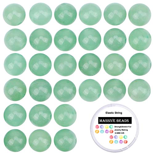 100Pcs Natural Crystal Beads Stone Gemstone Round Loose Energy Healing Beads with Free Crystal Stretch Cord for Jewelry Making (Green Aventurine, 8MM) by MASSIVE BEADS - Used condition - Image 6